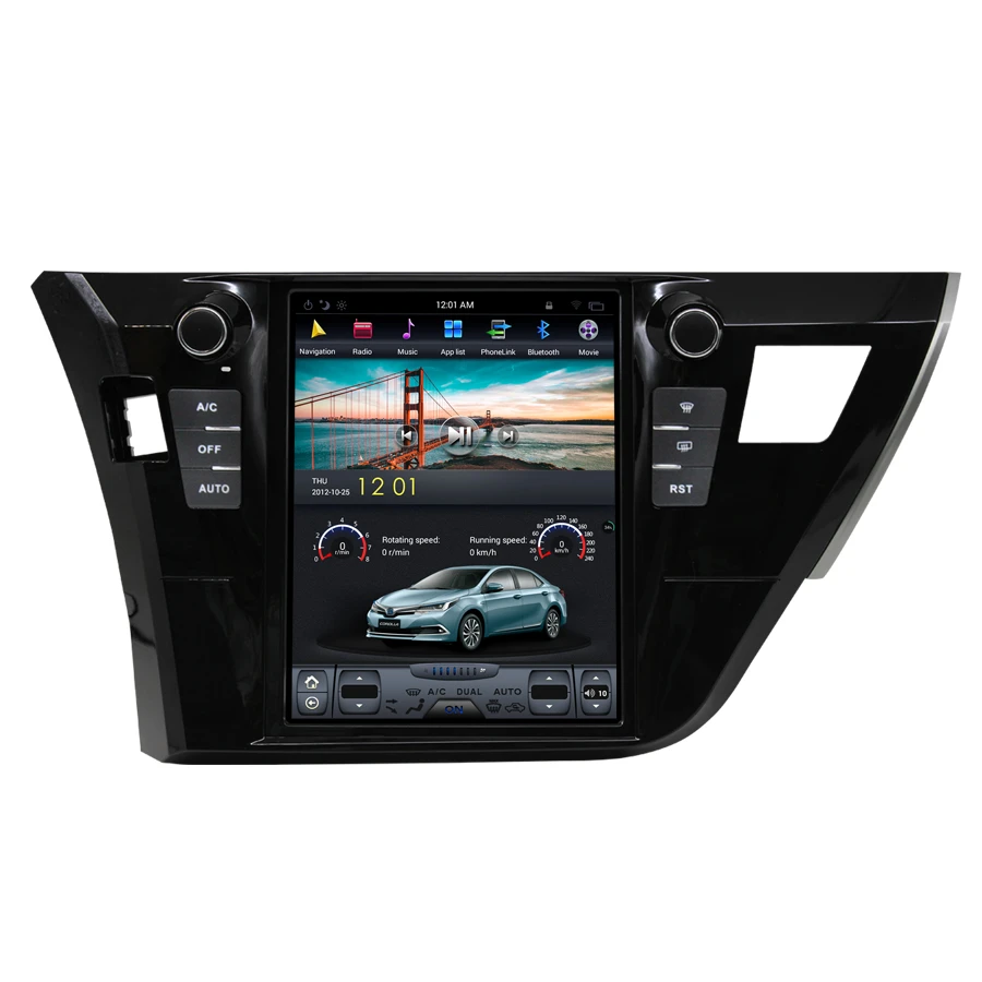 

For Toyota Corolla 2015 10.4 Inch Tesla Head Unit 2 Din Car Radio Bluetooth Screen Android 9.0 GPS Navigation Multimedia Player