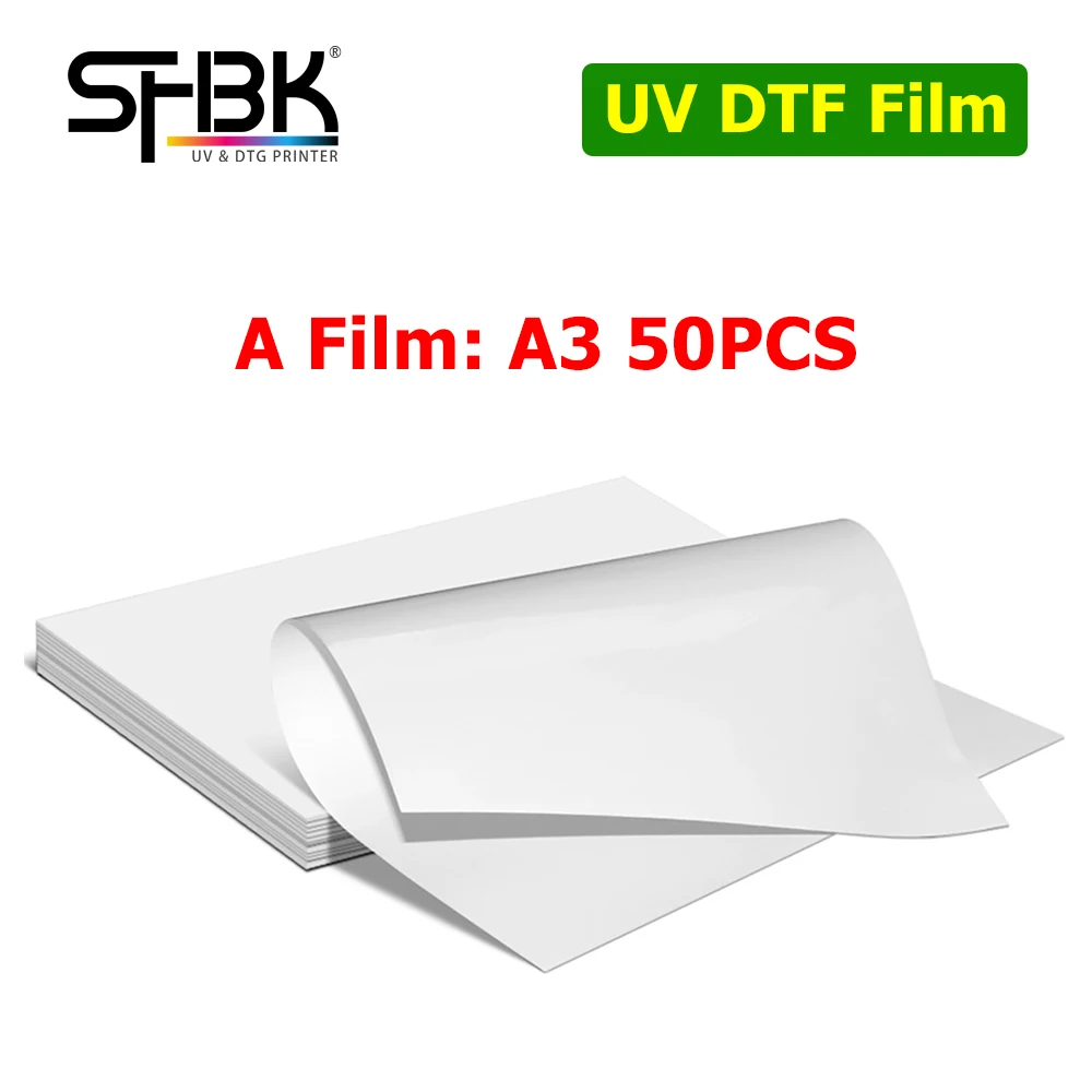 50PCS A3 Magic UV DTF Film A and B Transfer to Glass Ceramic Metal Phone Case for Irregular Shape surface UV DTF Printer