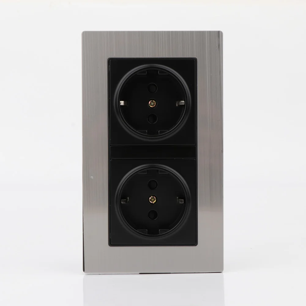 

EU Double Power Socket Schuko, Schuko Power Panel, 16A EU Standard Wall Outlet