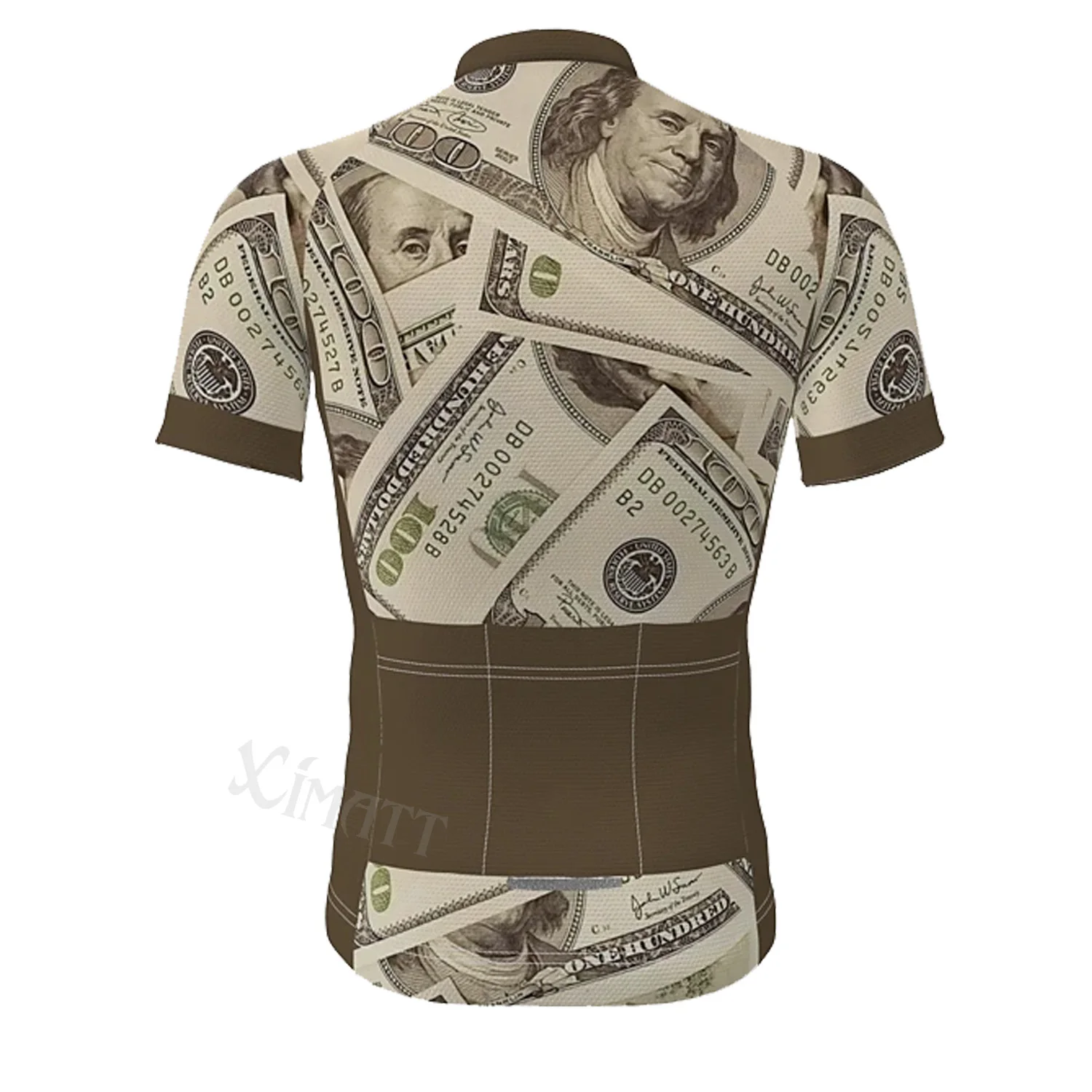 Classic U.S. Dollar Printing Polyester Cycling Jersey Men's Outdoor  Enduro Motocross Road Bike Downhill Breathable Sport Shirt