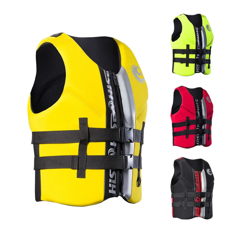 Hisea Life Jacket Buoyancy Waistcoat Lifesaving Vest Neoprene+EPE Cotton Adult Life Vest Swimming Safety Survival Life Vest