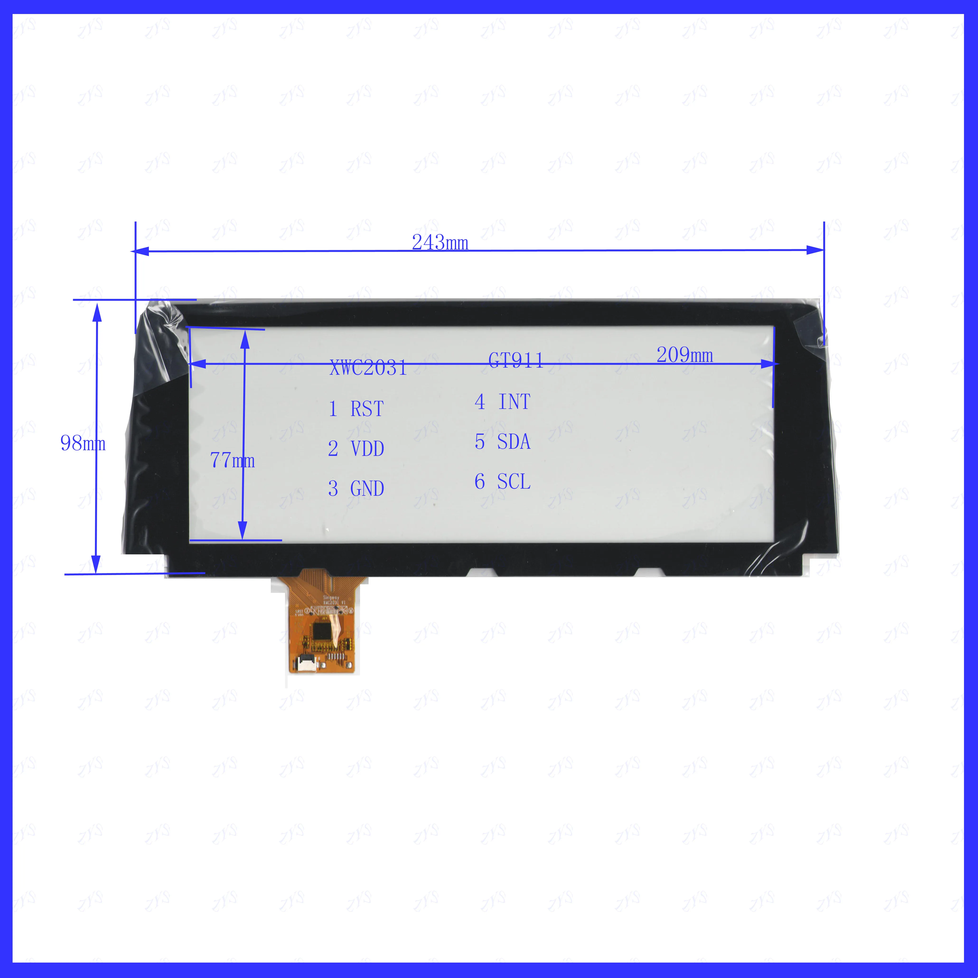 

ZhiYuSun XWC2031 NEW 243mm*98mm GT911 Touch sensor panel use GPS DVD overlay kit Resolution 243*98 XWC2031