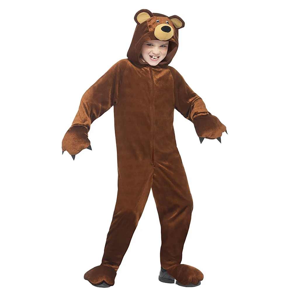 Reneecho Animal Costume Kids Brown Bear Costume Romper Lamb Sheep Children`s Costume For Purim Carnival Cosplay