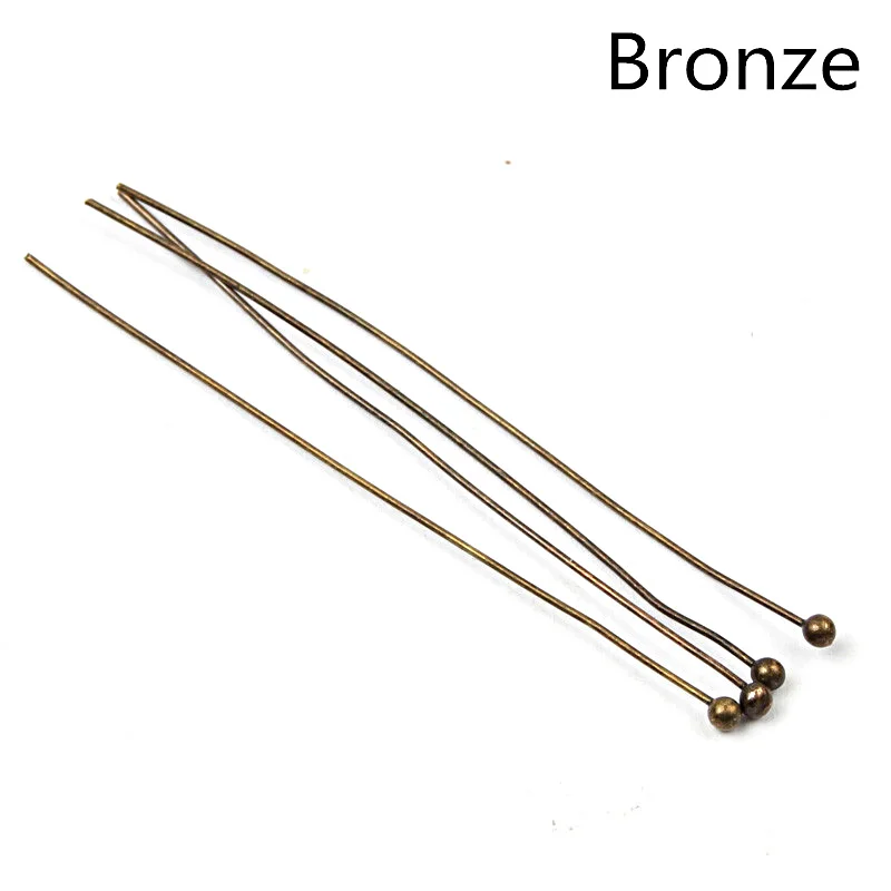 20-50mm Metal Ball Pins Gold Color/Silver Color/Rhodium/Bronze Head Ball Pins Handmade Jewelry Findings Making DIY Needles