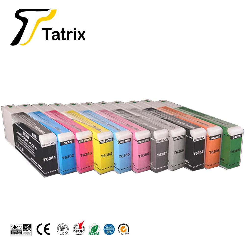 Imagem -02 - Tatrix-cartucho de Tinta Compatível Preenchido com Tinta Pigmentada Epson Stylus Pro T6361-t6369 T636a T636b 7900 9900 7700 7890 9700