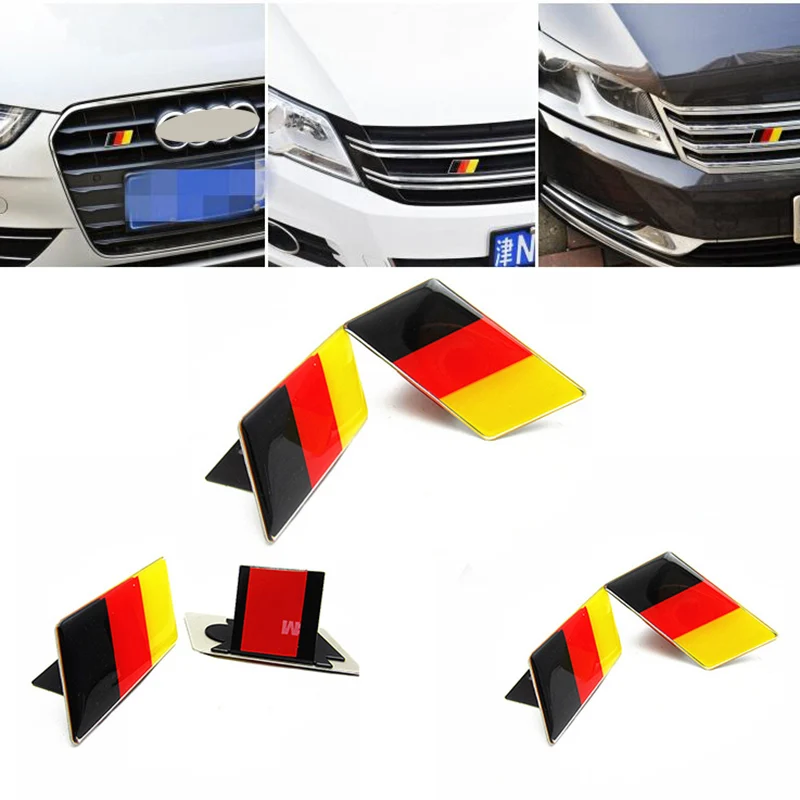 

1set German Flag Grille Emblem Badge for Volkswagen Scirocco GOLF 7 Golf 6 Polo GTI VW Tiguan for Audi A4 A6 Car Accessories