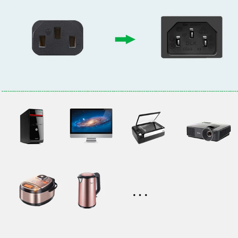 Cavo di prolunga di alimentazione ue europeo Euro IEC C13 cavo di alimentazione 1.2m 1.5m 1.8m 3 x0.75 mm2 per PC Computer Monitor stampante TV