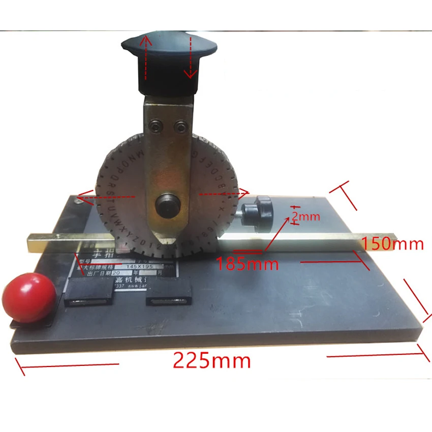 Goffratrice manuale in acciaio targhetta in lega di alluminio in metallo targhetta per cani etichetta per timbratura etichetta per incisione