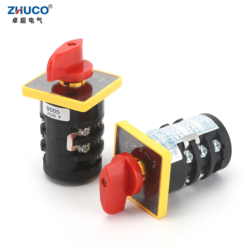 ZHUCO HZ5B-10/B005.3 10A Three Position Three Pole Cam Changeover Momentary Reversing switches Reset Combination Switch