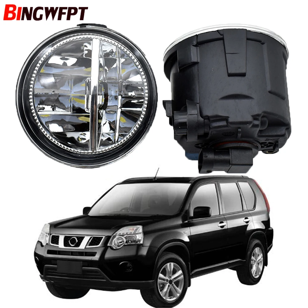 2x Car Front LED Fog Light Halogen Light DRL For Nissan X-Trail T31 Closed Off-Road Vehicle 2007 2008 2009 2010 2011 2012 2013