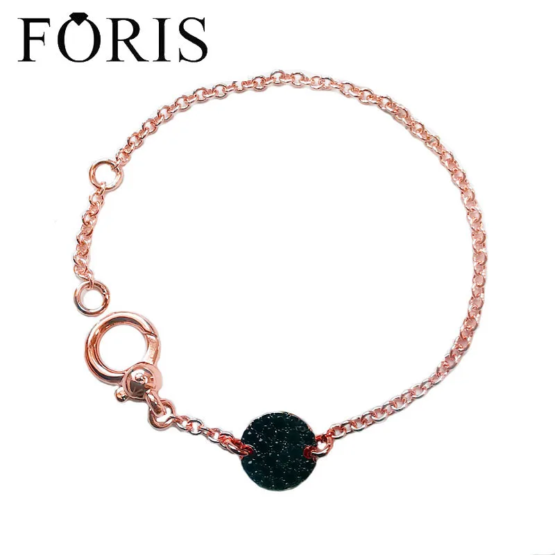 FORIS Fashion Brand Jewelry Black Zircon Bracelet For Women Best Gift PB066