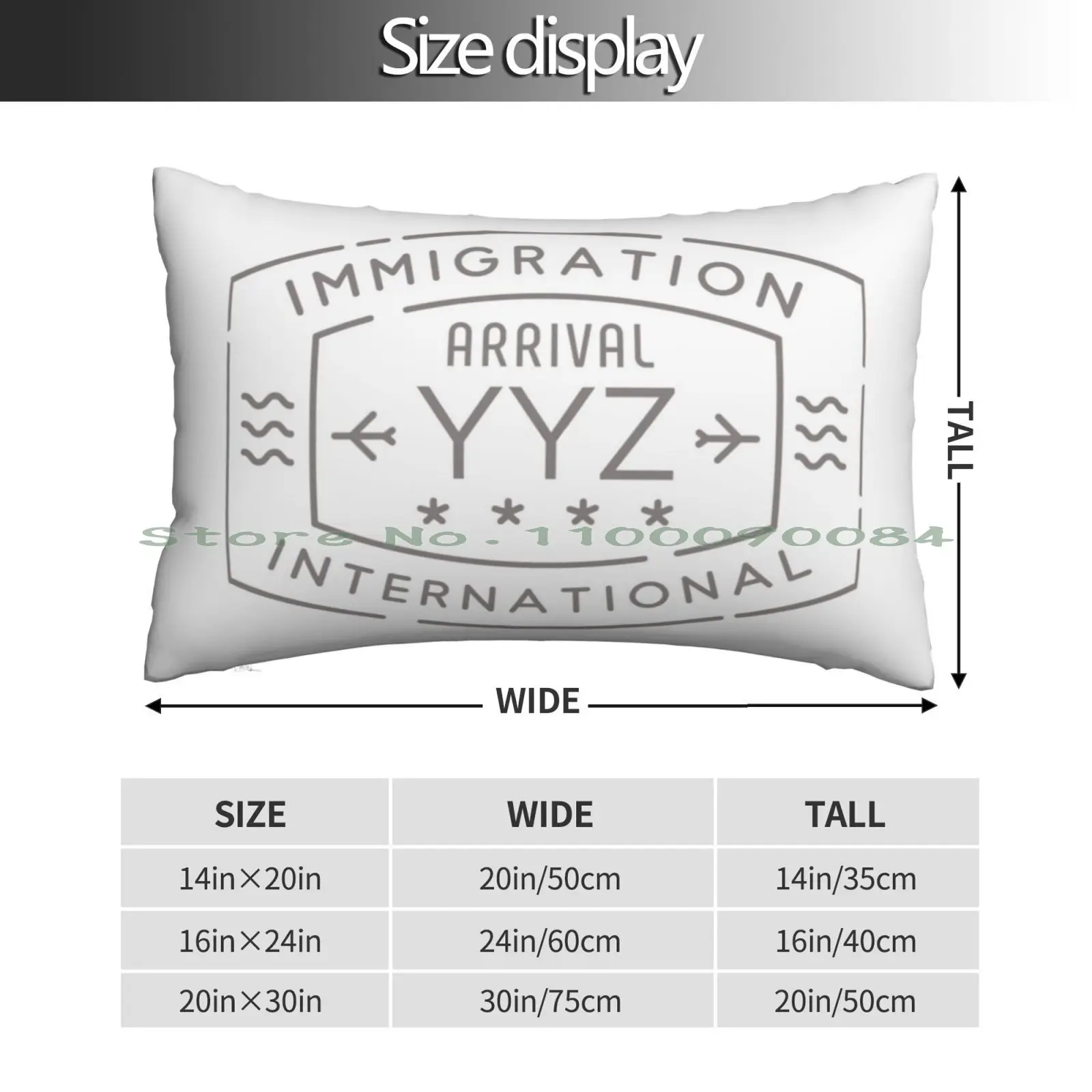 Yyz Toronto Canada Immigration International Arrival Passport Stamp Pillow Case 20x30 50*75 Sofa Bedroom Cherub Cupid Hearts