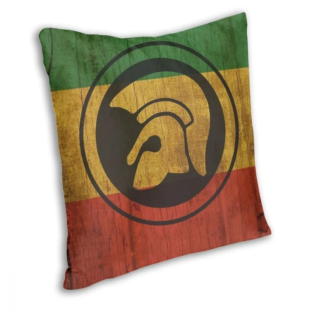 Trojan Rastafari Flag Square Pillow Case Throw Pillow Rasta Reggae Rastafarian Jamaica Vintage Cushion Covers