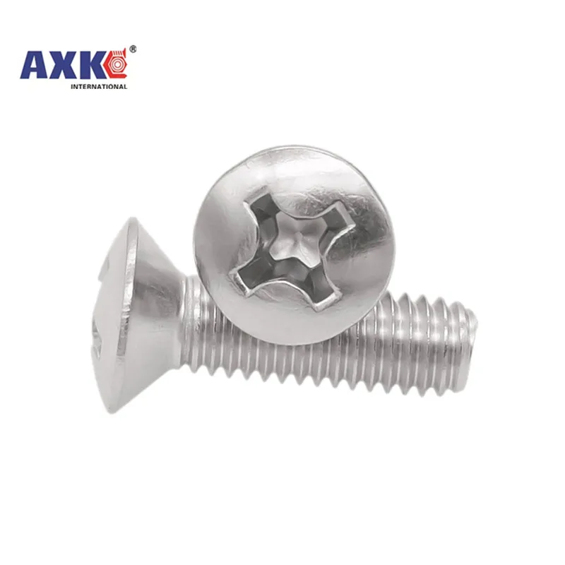 M2 M2.5 M3 M4 M5 M6 GB820 DIN966 A2-70 304 Stainless Steel Cross Recessed Phillips Raised Countersunk Head Half Oval Screw Bolt