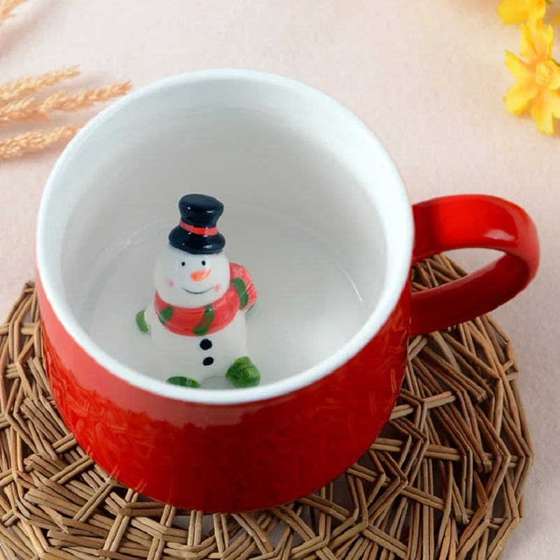 3D Creative Christmas Favors Ceramic Children Coffee Tea Milk Mug 400ml