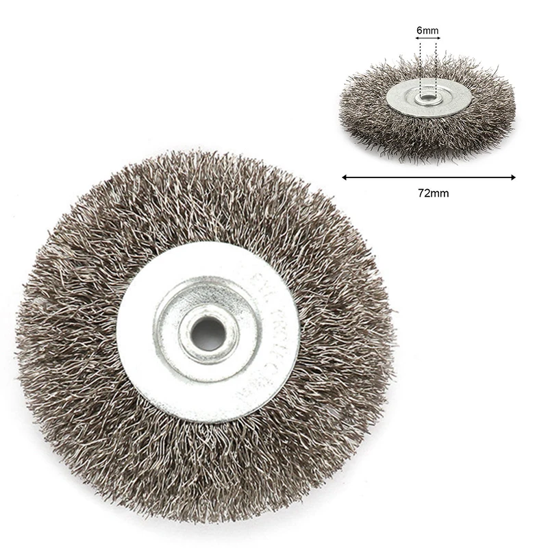 3 Inch 6mm Arbor Stainless Steel Wire Wheel Brush For Bench Grinder Abrasive Polishing Cleaning Paints Tools abrasive tools part