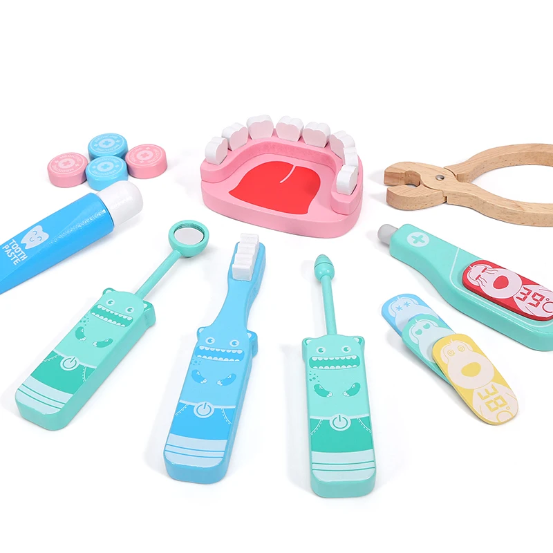 Wooden Doctor Toys Pretend to Simulate Real Life Injection Toys  Medical Kit Accessories Children's Toys Ddoctor Set For Kids