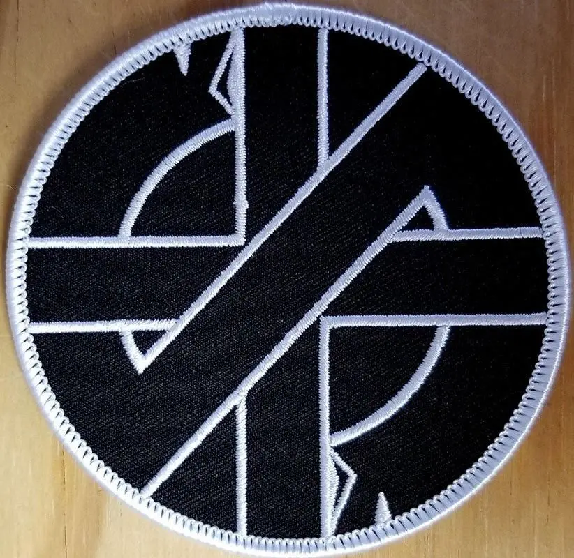 Hot! CRASS SYMBOL embroidered Patch - Iron On - Punk Rock (≈  5 cm)