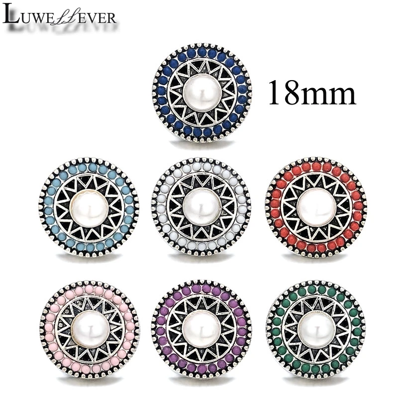 Hot Component 057 Crystal 18mm Metal Snap Button For Bracelet Necklace Interchangeable Jewelry Women Accessorie Findings