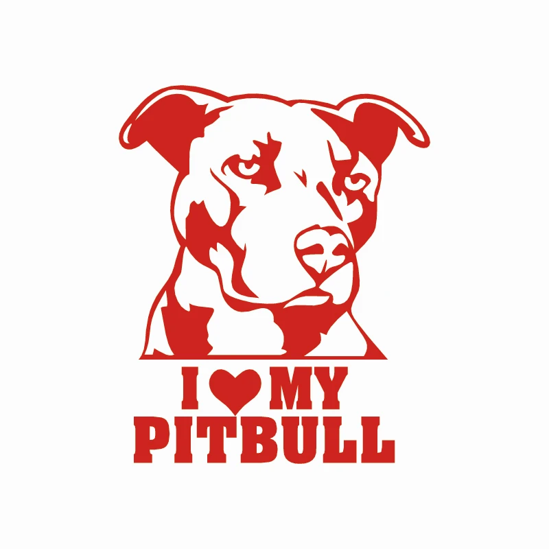 Kreative ICH LIEBE MEINE PITBULL Cartoon Hund Auto Aufkleber Außen Accssories Vinyl Aufkleber für BMW VW Audi Gti Skoda