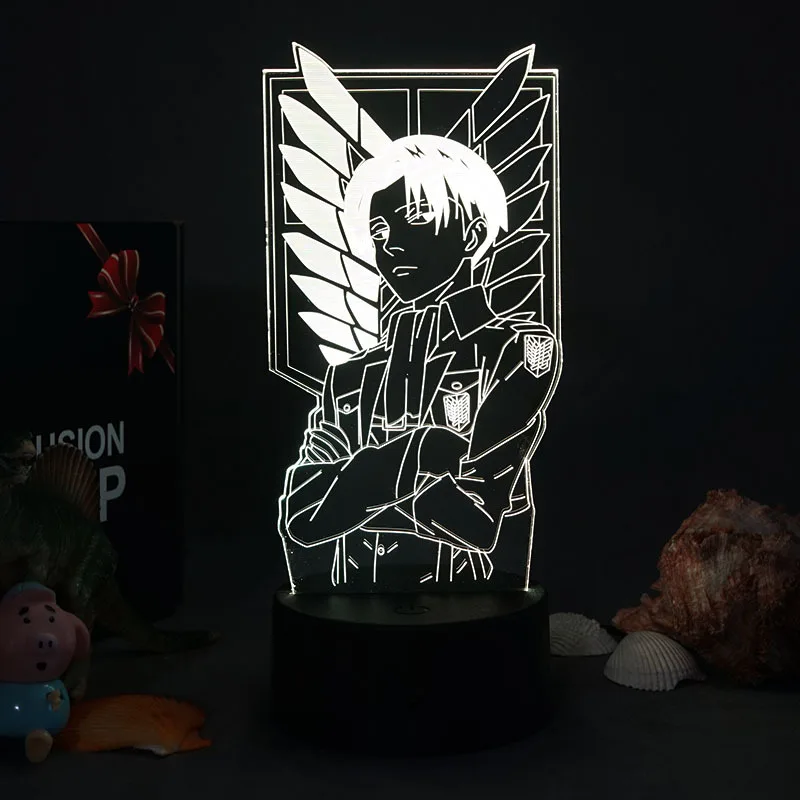 27 Patterns Attack On Titan Anime Lamp Manga Figure Attaque Aot Titan Hange Zoe Shingeki No Kyojin Armin Arlert Gift Night Light