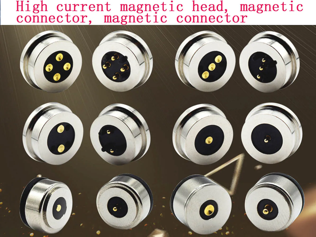 6er-Set 10A Hochstrom 2-Pin Runder Magnet-Saugfeder-Pogo-Pin-Steckverbinder Männlich-Weiblich-Sonde DC-Stromlade-Magnetstecker – Detail 5