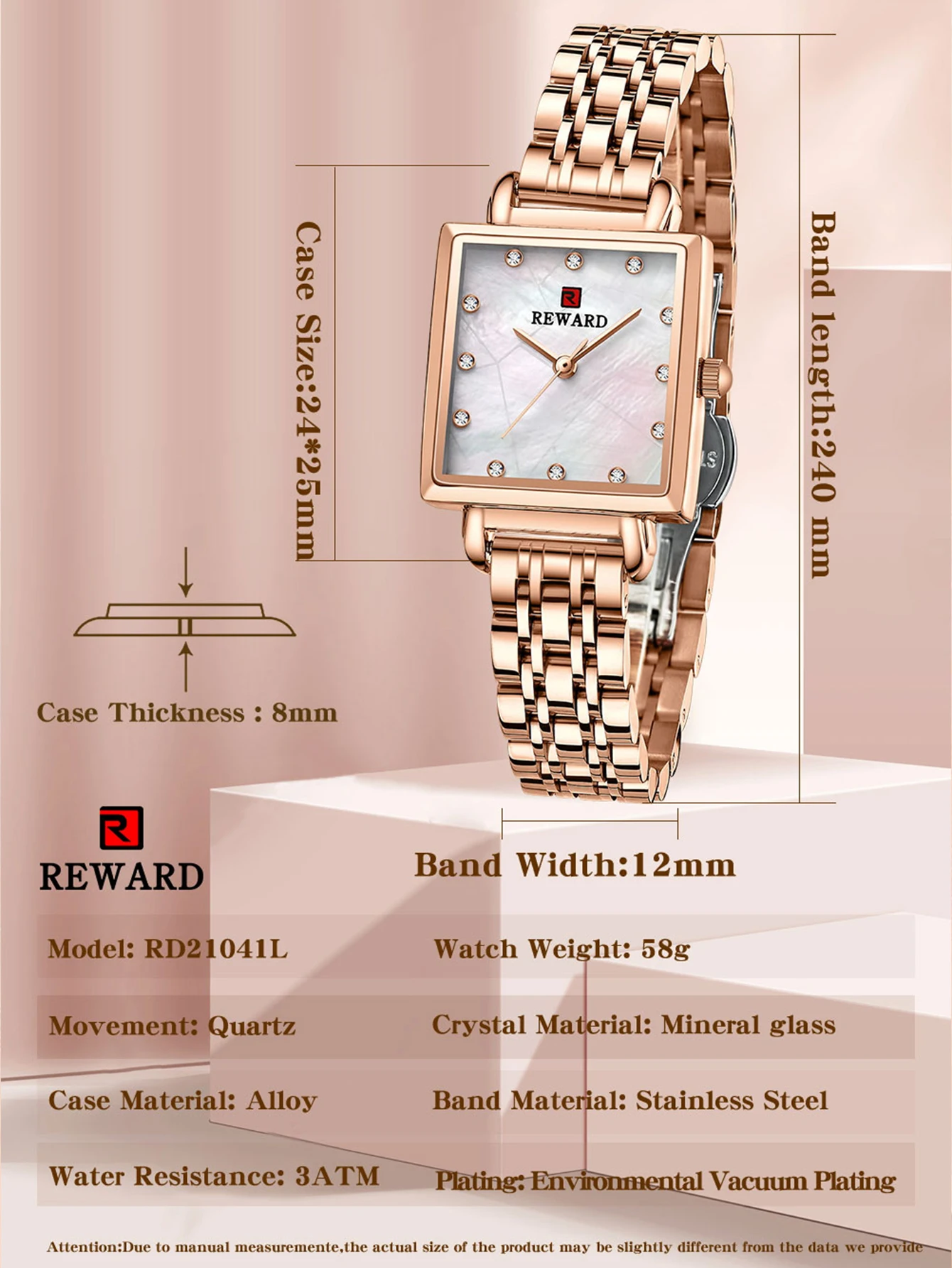 REWARD New Design Quartz Watch for Women Fashion Casual High Quality Wrist Watches Stainless Steel Wristwatches Female