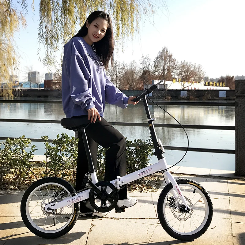 16-inch Foldable Ultra-light Portable Male And Female Student Bicycle Adult Children Disc Brake Folding Bike