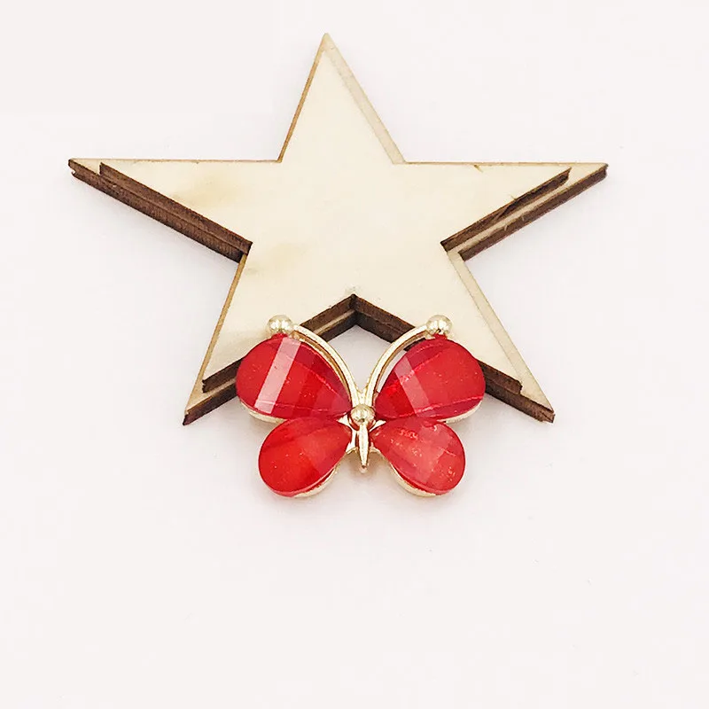 10 Stück/Los 2,2*2,8CM Harz-Legierung Flache Schmetterlingsknöpfe für DIY-Kleidungsapplikationen, Metall-Hochzeitsverzierung, Schmuck und Bastelarbeiten – Detail 10