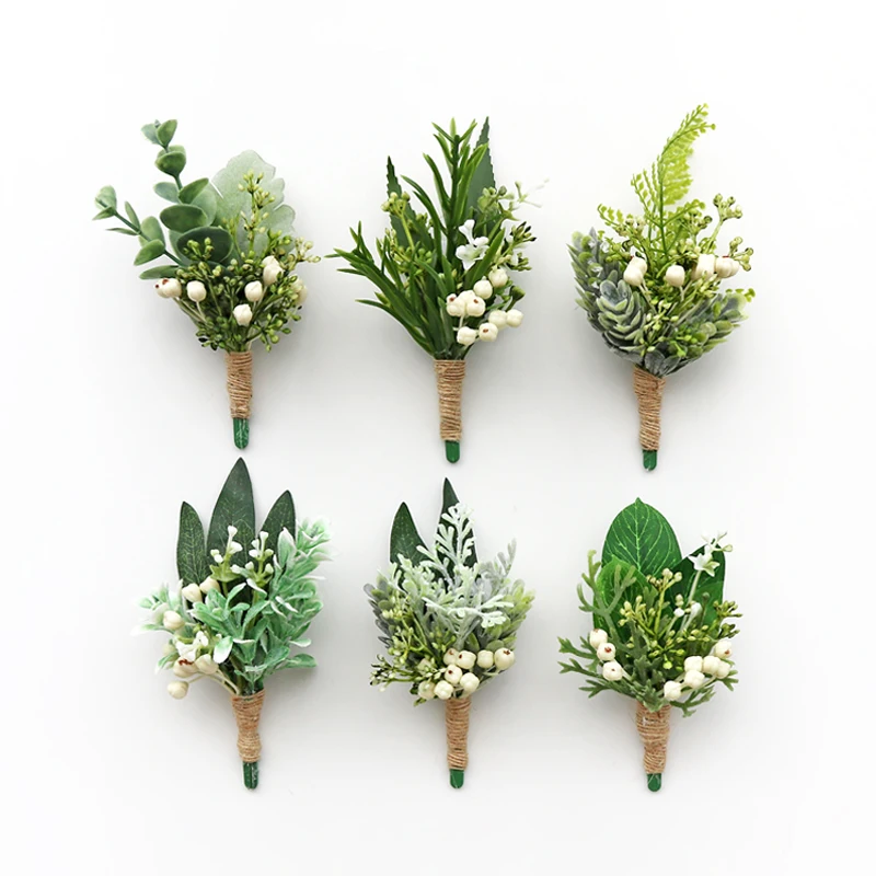 Gt corsagens de seda boutonnieres casamento decoração rosa pulso corsage pino boutonniere flores para convidados verde