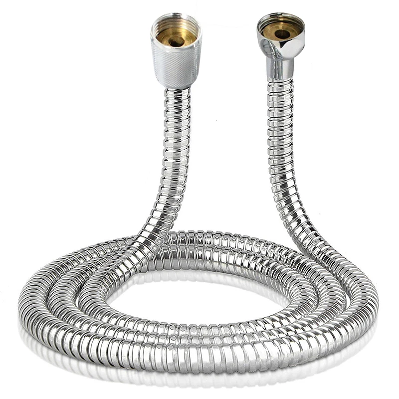 Stainless Steel Flexible Water Pipe Bathroom 3/2/1.5 M Shower Head Hose Pipe Washers Chrome Durability Shower Head Hose Gasket