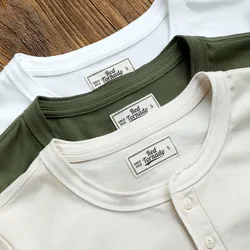 T1-0007 Rot Tornado Lesen Beschreibung! Asiatische Größe Super Gute Qualität Mans 260GSM Schwere Dicke Casual Henley T Baumwolle 7 Farben