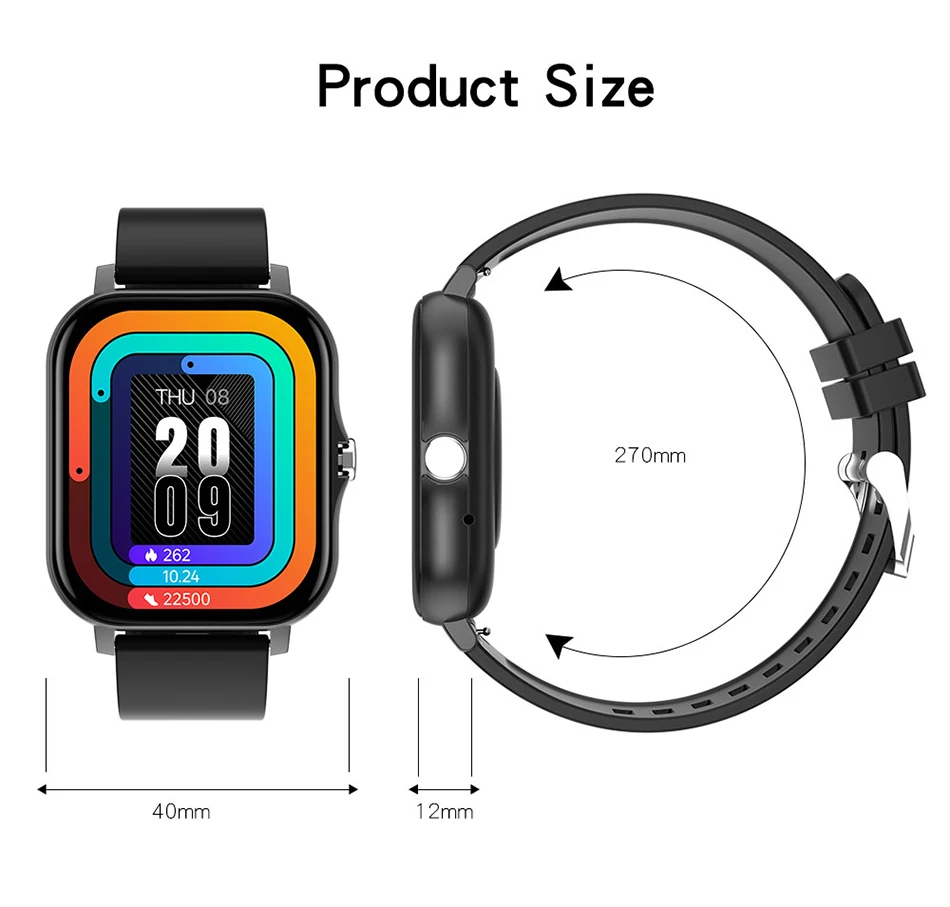 Full Touch Smart Watch Women Men Smartwatch Electronics Smart Clock For Android IOS Fitness Tracker Square Sport Smart-watch