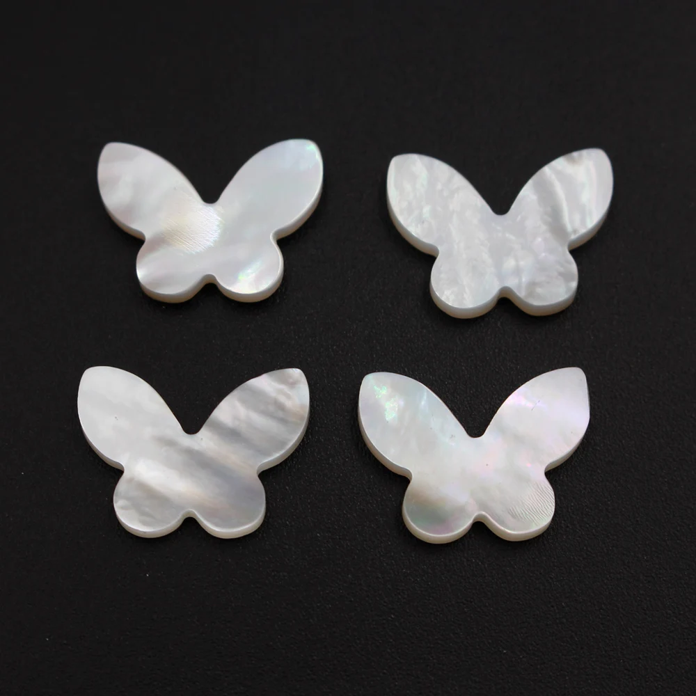 10pcs Carved Natural Stone Butterfly MOP shell White Red Black Green Stone Butterfly Cut for DIY Jewelry MOP Pearl shell