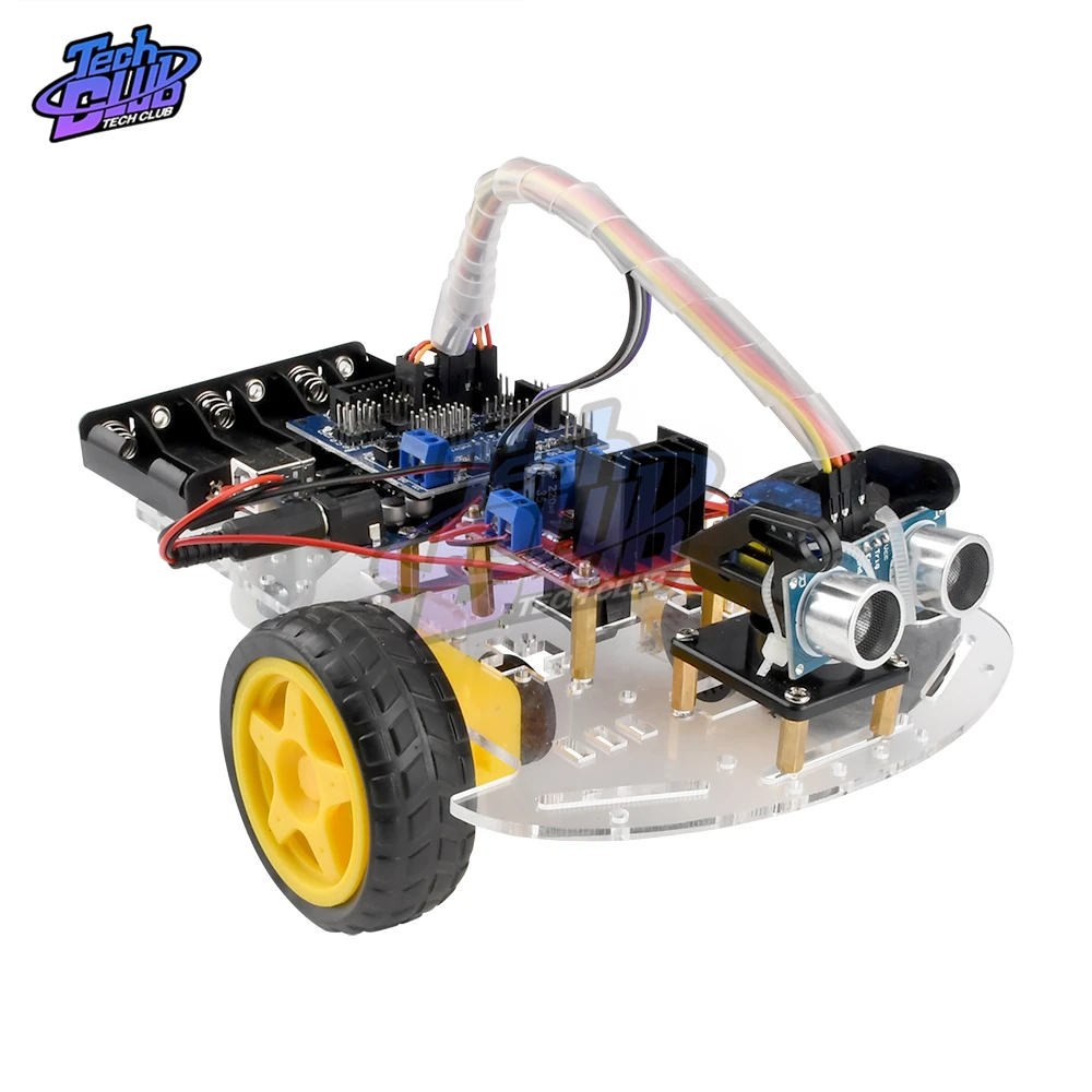 Ultrasonic obstacle avoidance L298N motor drive 2WD smart robot car Chassis kit Ultrasonic Module for Arduino R3 DIY kit