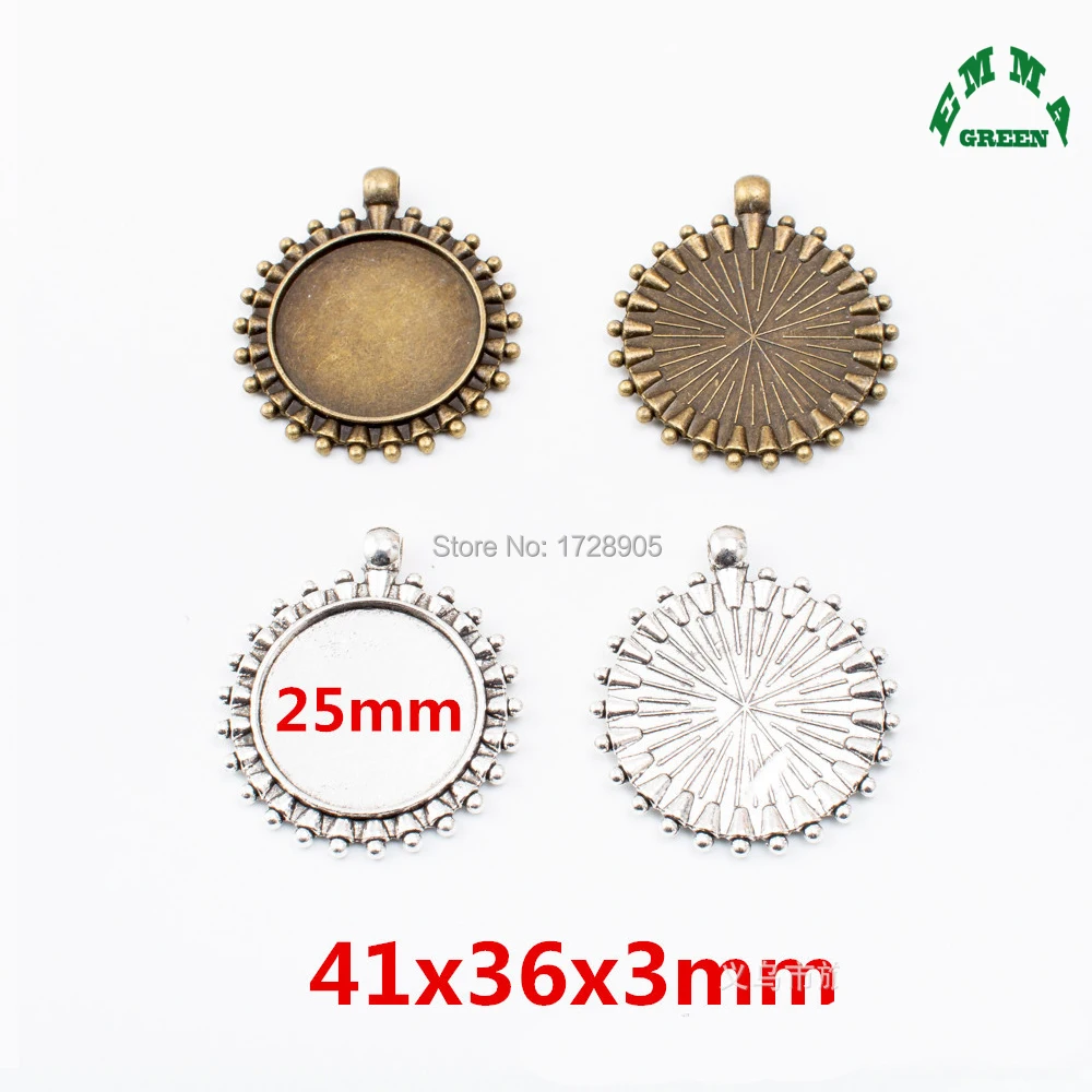 

Base Setting Pendant Settings Findings Round Cabochon Setting Flower Cameo Setting 10pcs Inner 25mm Blank Tray Settings for diy