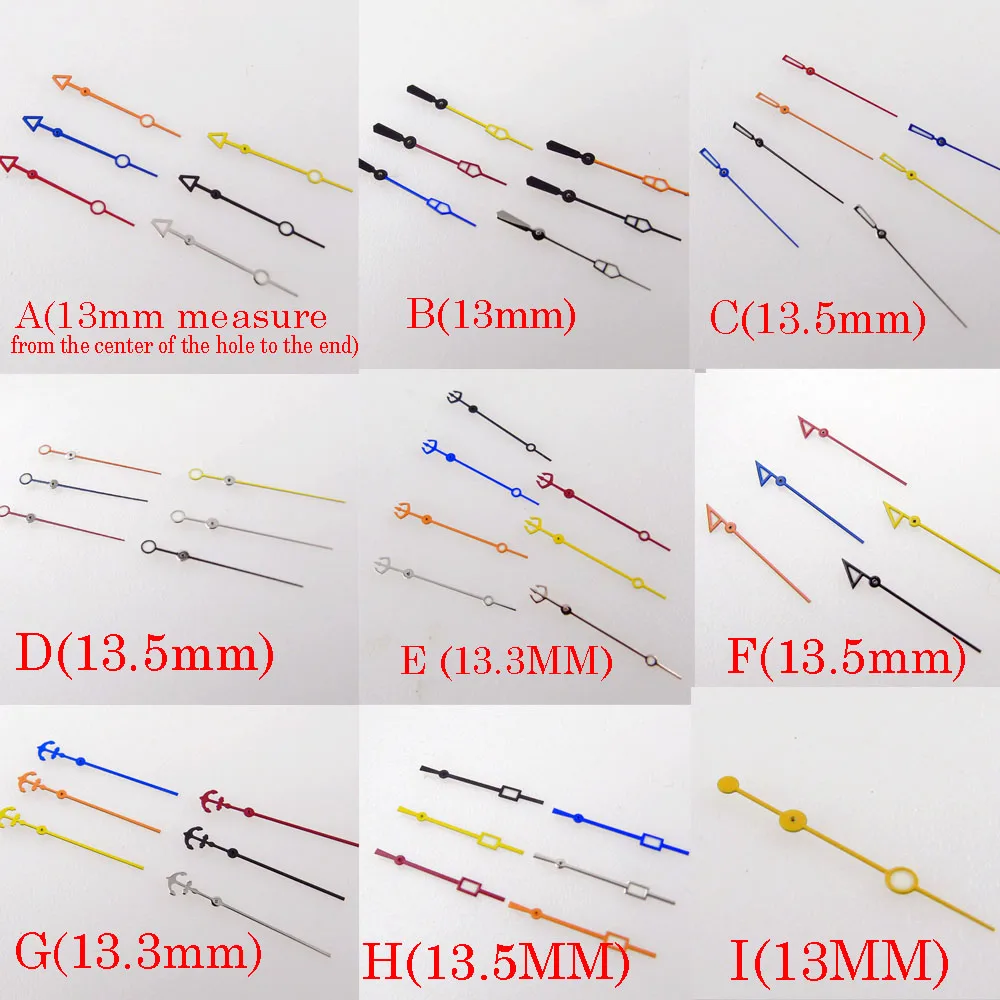 

High Quality Green Luminous Colorful Wristwatch Second Hands Needles Fit NH35 NH36 7s36 7s25 7s35 6r15 4r15 4r35 4r36 Movement