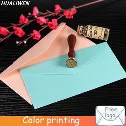 10Pcs/lot Ten Color Pearl Paper Blank Envelope 220x110mm Greeting Card Envelope Wedding Business Invitation Envelope