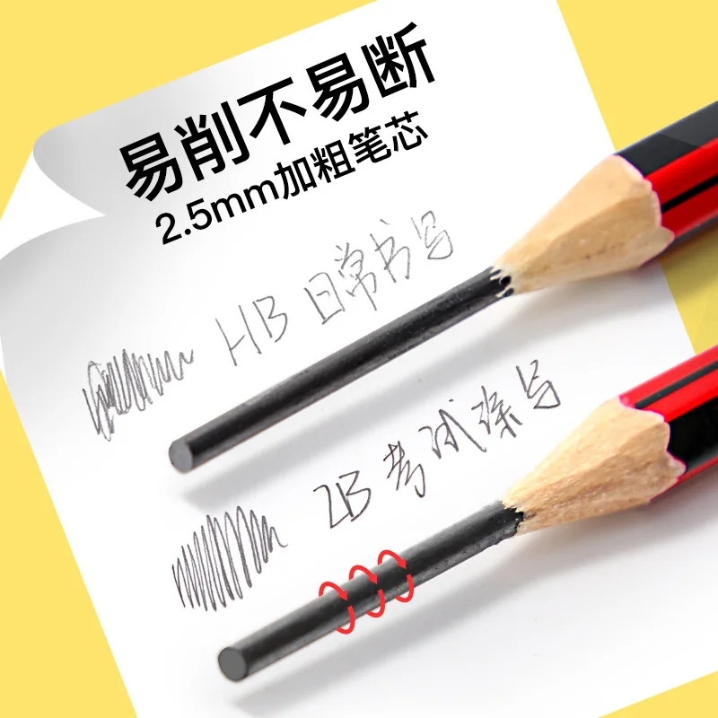 20 / 10pcs / lot wooden pencil HB pencil with eraser children\'s drawing pencil school writing stationery