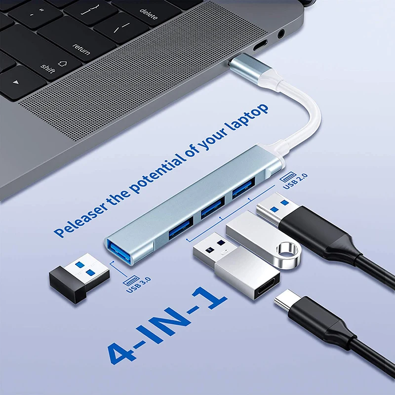Usb-хаб 3,0 Otg Тип C 3,1 мульти 4 порта ноутбук ПК компьютер аксессуары для Macbook Pro Air разветвитель адаптер удлинитель гаджеты