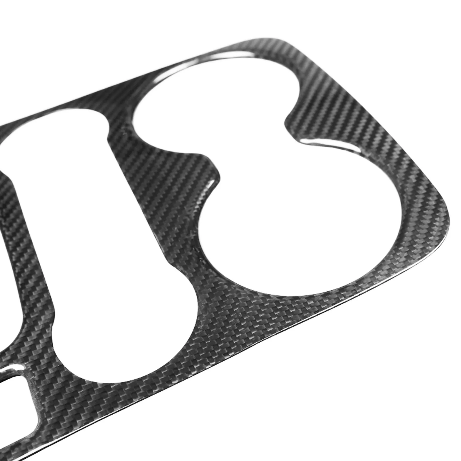 LHD Real Dry Carbon Fiber Central Gear Shift Water Cup Holder Panel Trim Cover Paste Sticker For Volkswagen Touareg 2011-2018