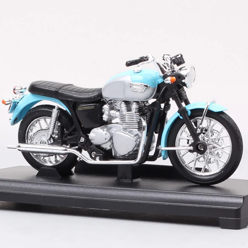 1/18 Scale Welly Mini Triumph Bonneville 2002 Retro Cafe Racers Motorcycle Model Diecasts & Toy Vehicle Of Replicas Bike Gifts