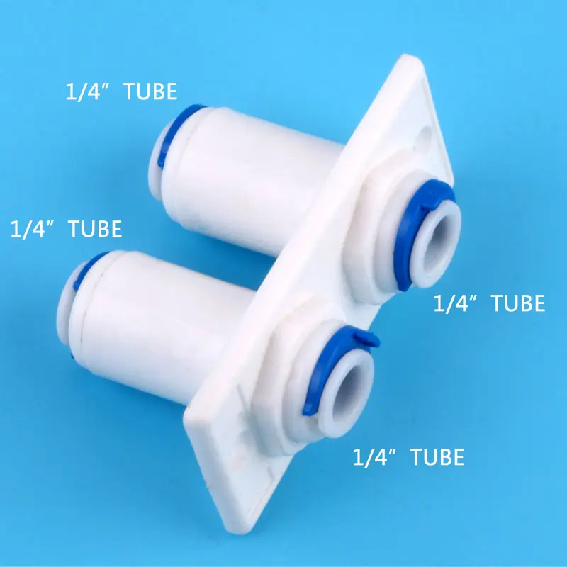 1/4 "(6.35Mm) ống Ống PE Kết Nối Bền Kẹp Thẳng Vách Ngăn Phụ Kiện Twain Đầu Nối Nhanh Sư Đoàn Đĩa Nước RO