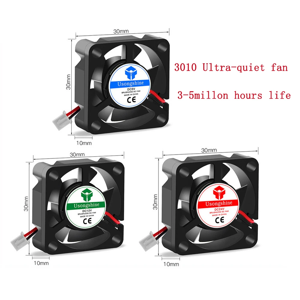 3D printer parts cooling fan 3010 4010 5010 5015 5/12/24V brushless DC fan for radiator cooler SP-3