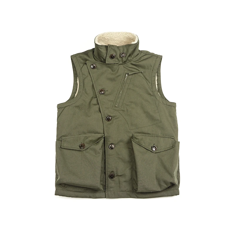 Men's Aviator Vest Waterproof Windproof  Military Motorcycle Waistcoat Velvet Winter Sleeveless Jacket Man Vintage Clothes