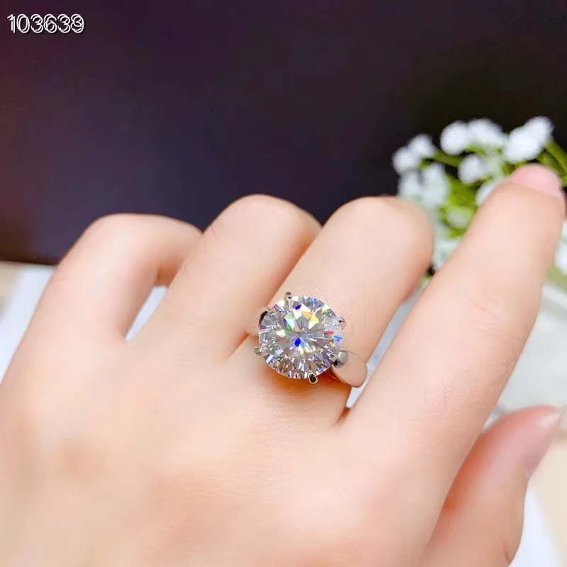 

super big size crackling moissanite gemstone ring for women jewelry engagement ring for wedding 925 silver ring birthday gift