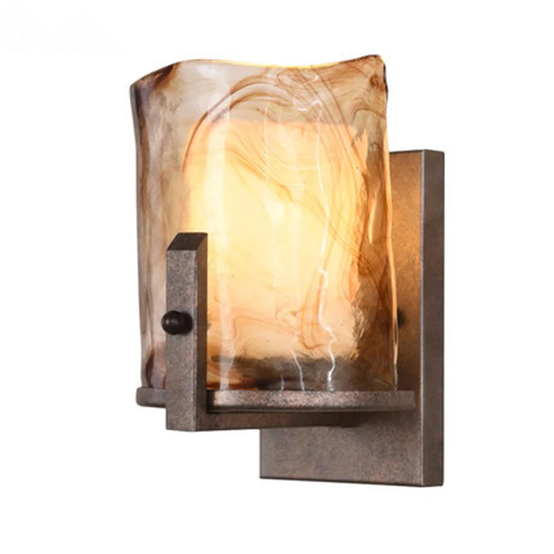 

American Retro Glass Wall Lamps Mirror Lights Bedroom Bathroom Modern Wall Sconce Light Fixtures for Home Decor Luminaire E27