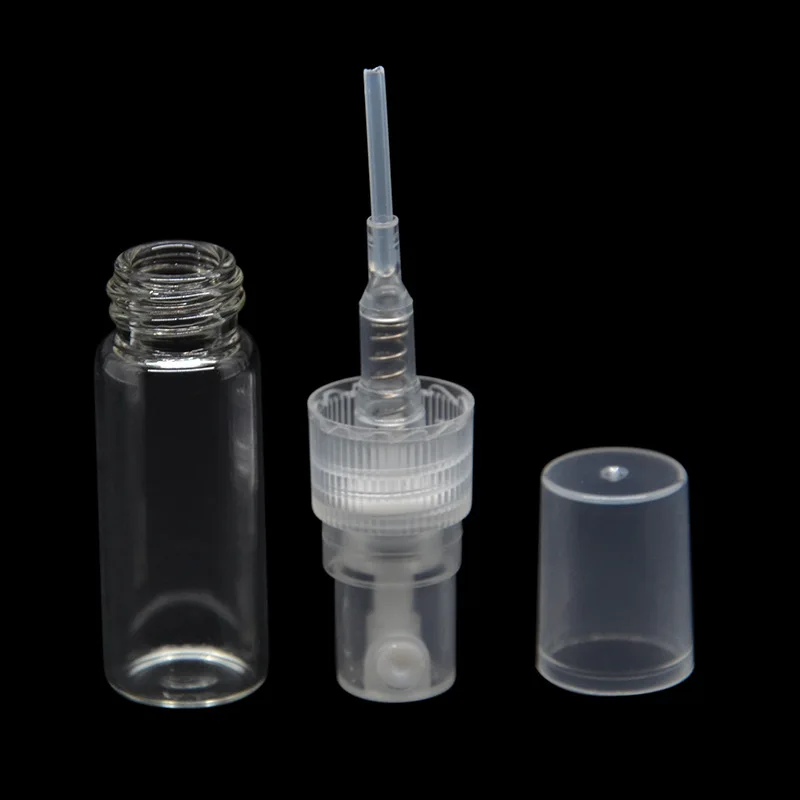 50pcs/Lot 2ml 3ml 5ml 10ml Portable Clear Glass refillable Perfume Bottle With Spray Empty Parfum Cosmetic Vials With Atomizer