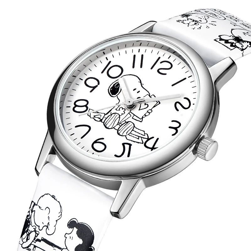 Snoopy Original Children Fashion Casual Cute Sport Quartz Wristwatches Dog Cartoon Boys Girls Student Kids Gift Clock Waterproof