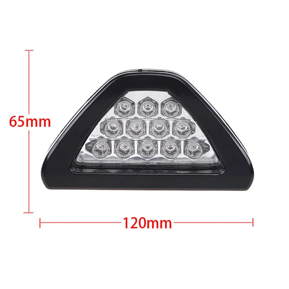 Universal Brake Signal Lamp F1 Style Triangle Sporty 12LED Rear Fog Light Tail Third Brake Lamp DRL For JDM BBA